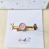 Personalized Bunny Bangle 5.79 Grams, 18KT Gold
